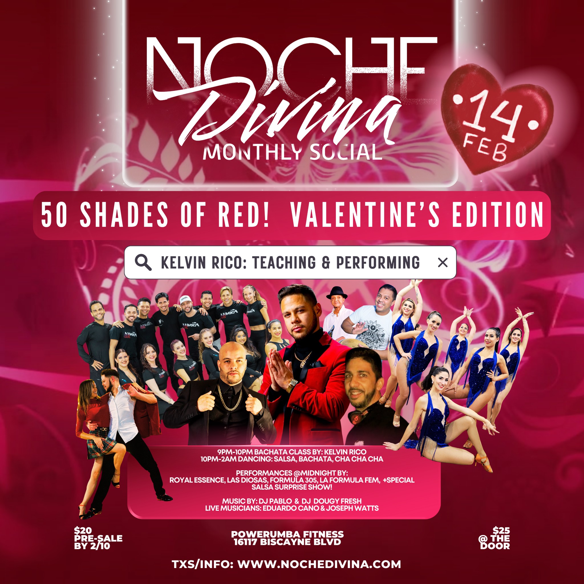 Noche Divina Salsa Bachata social February 2025