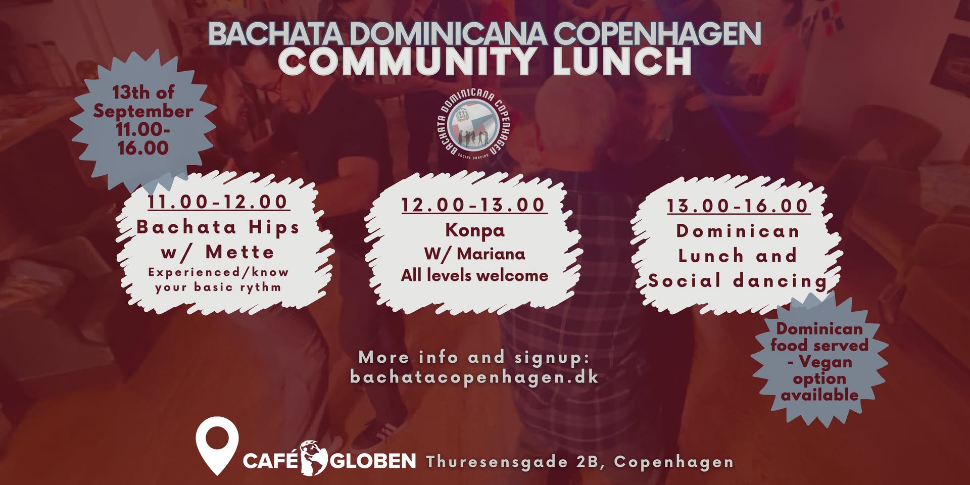 Dance workshops and community lunch - with Bachata Dominicana Copenhagen