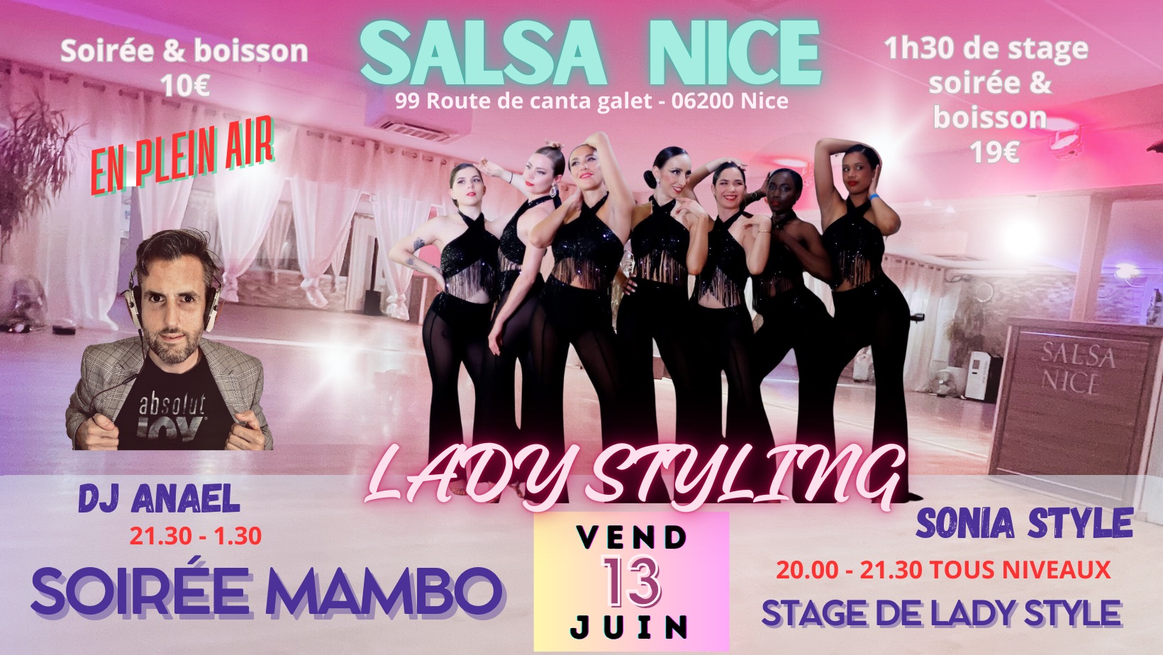 SOIRÉE 100% SALSA avec Dj Anael stage de lady style avec Sonia Style