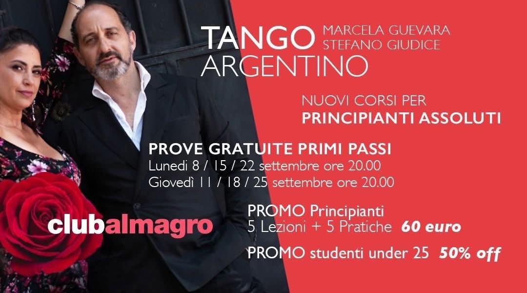 Lezioni di avvicinamento gratuito di Tango Argentino con i maestri Marcela y Stefano al Club Almagro