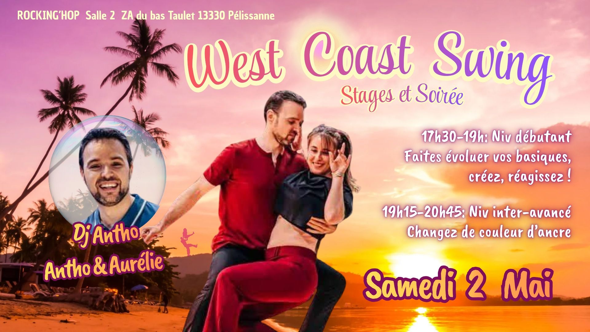 Stages et Soirée West Coast Swing samedi 2 mai (salle 2)