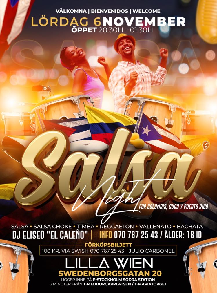 Salsa Night For Colombia Cuba & Puerto Rico "Rumba Es Lo Que Hay"