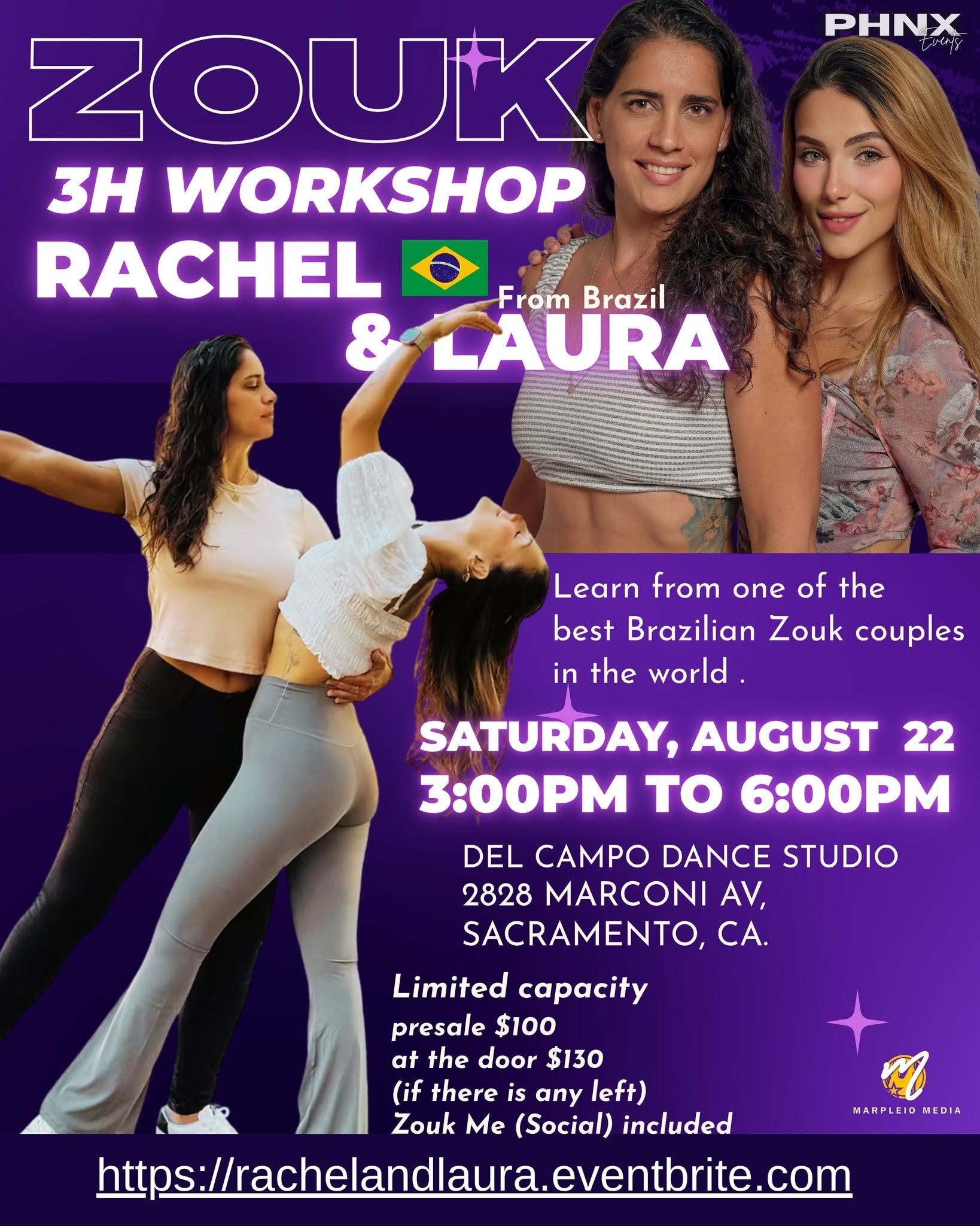 Rachel and Laura 3hr Brazilian Zouk workshop