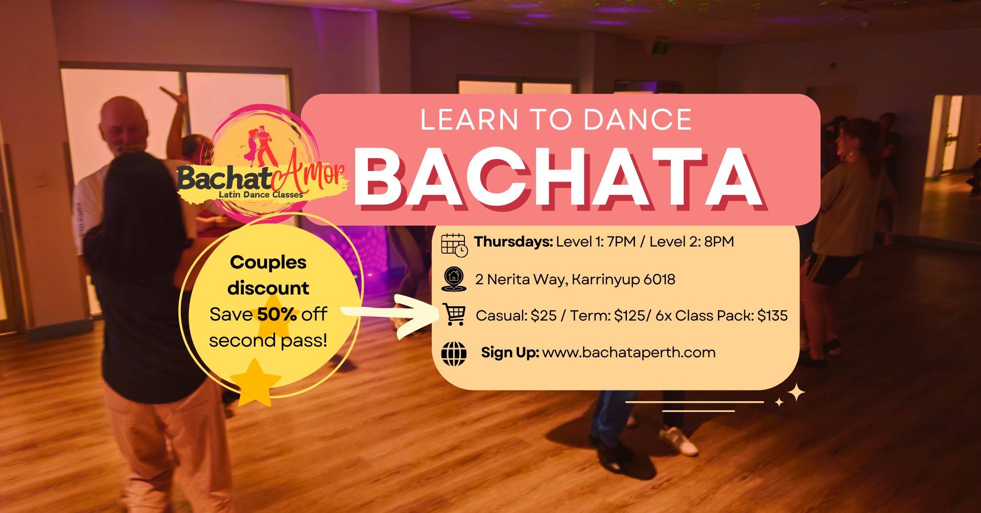 Learn to dance! Bachata Thursdays in Karrinyup