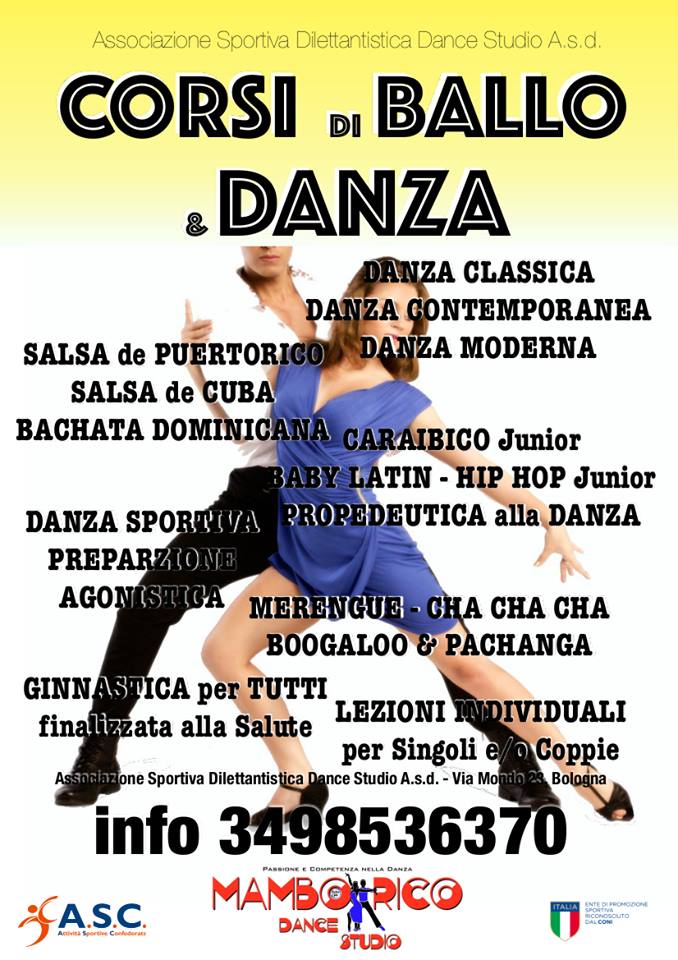Nuovi Corsi di Ballo e Danza a Bologna, dal 23 settembre