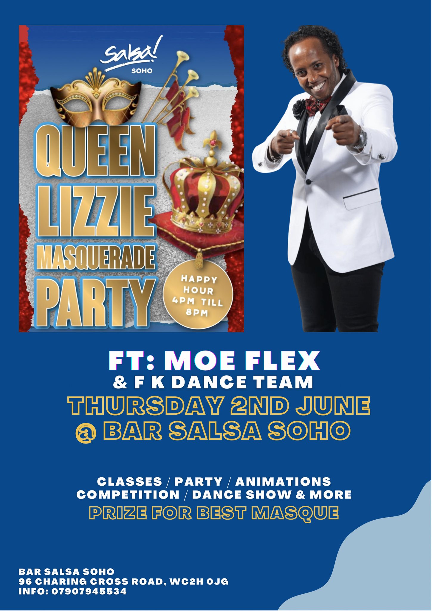Queen Lizzie Masquerade Salsa Party @ Bar Salsa Soho