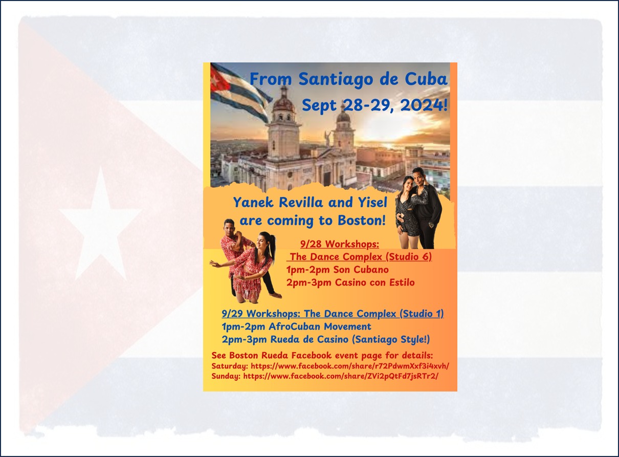 Cuban Dance Workshops with Yanek Revilla and Yisel Cuba!