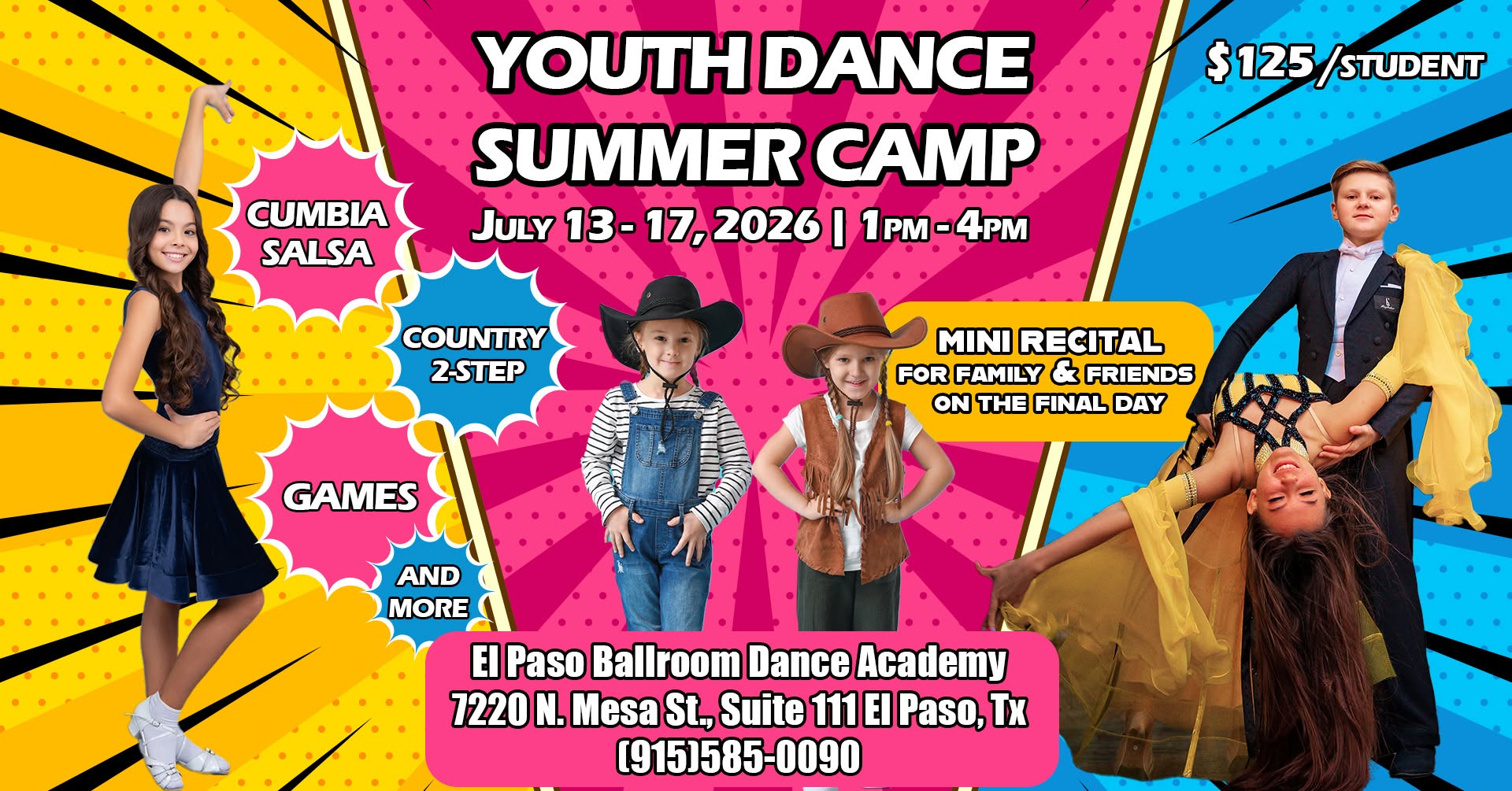 Youth Summer Dance Camp July 13-17 1-4pm