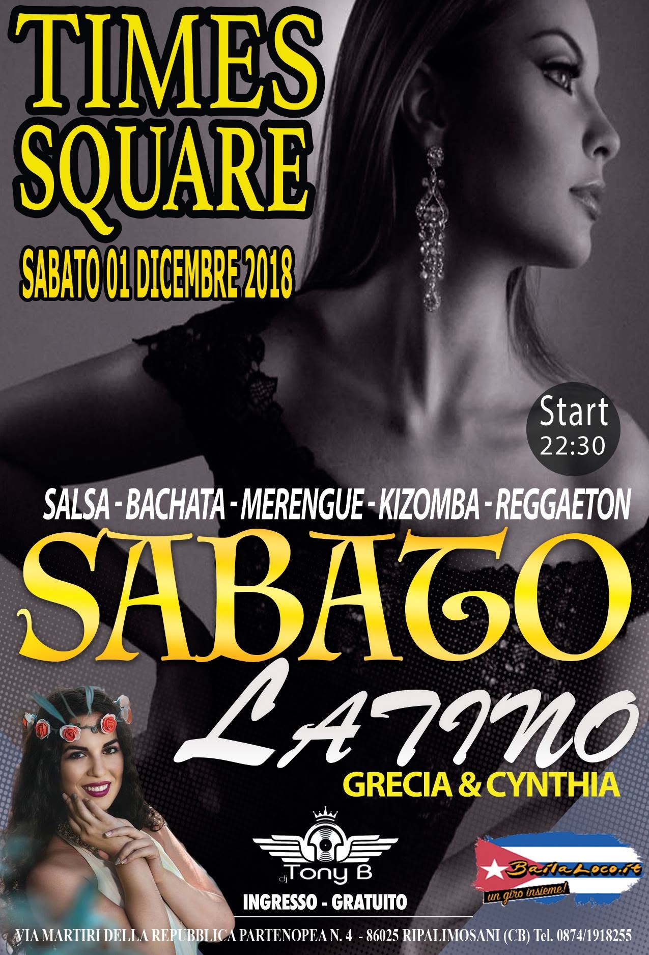 Times Square ✮Sabato Latino✮ Sabato 01 Dicembre 2018