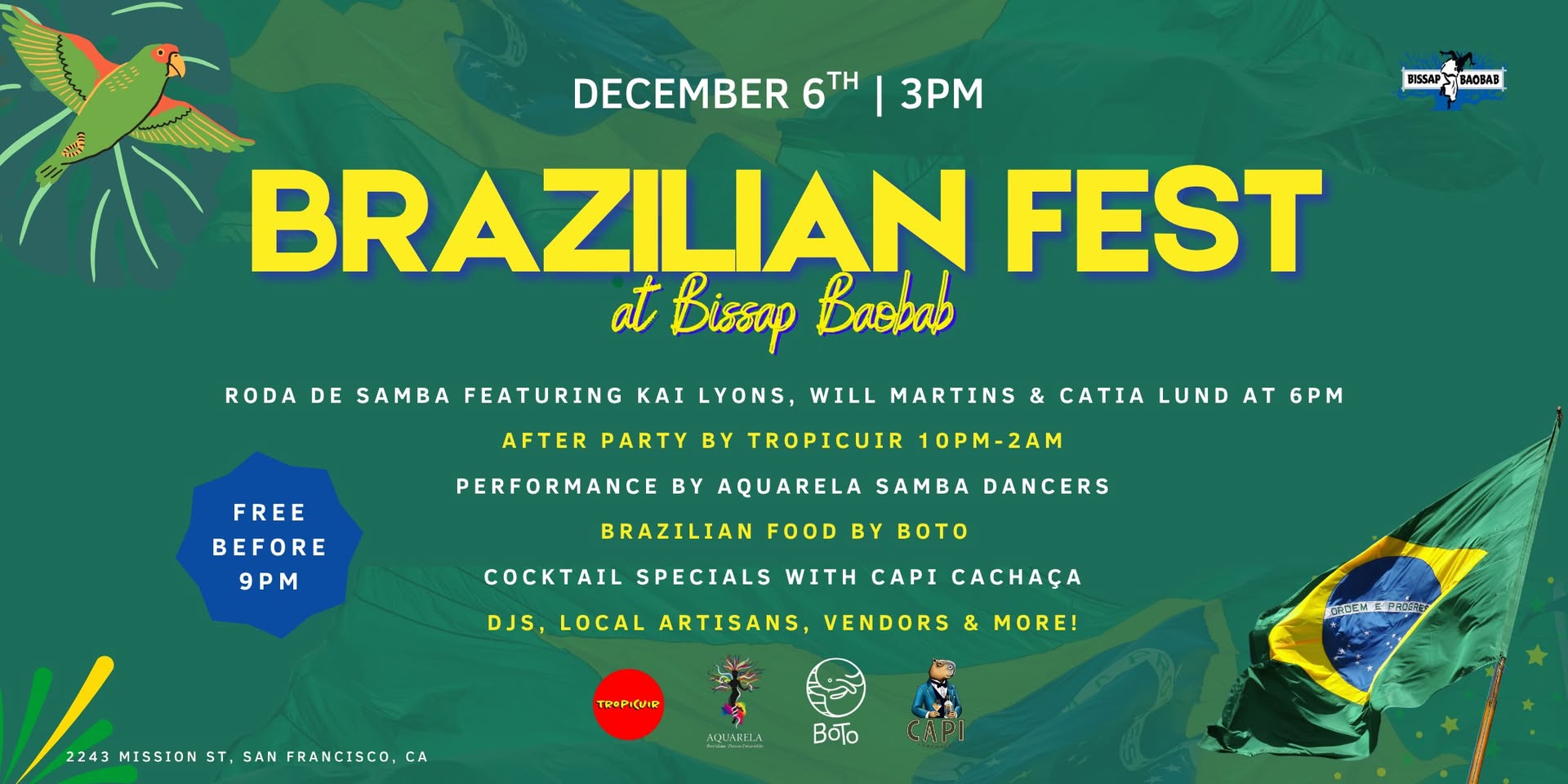Brazilian Fest at Bissap Baobab π§π·