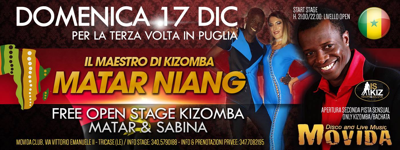 Movida Dom 17 Dic Free Stage Kizomba con Matar & Sabina