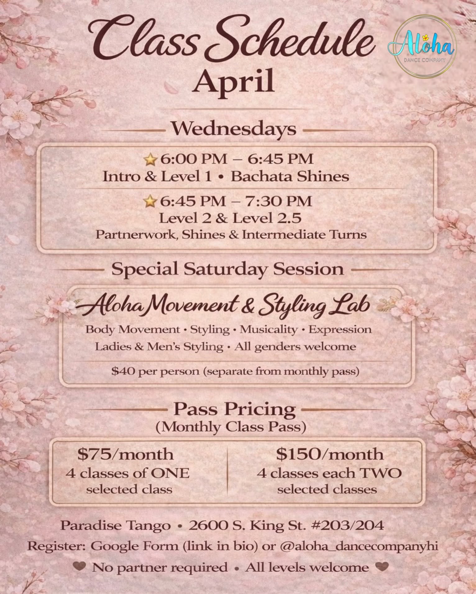 Bachata Wednesdays: Level 1, Level 2