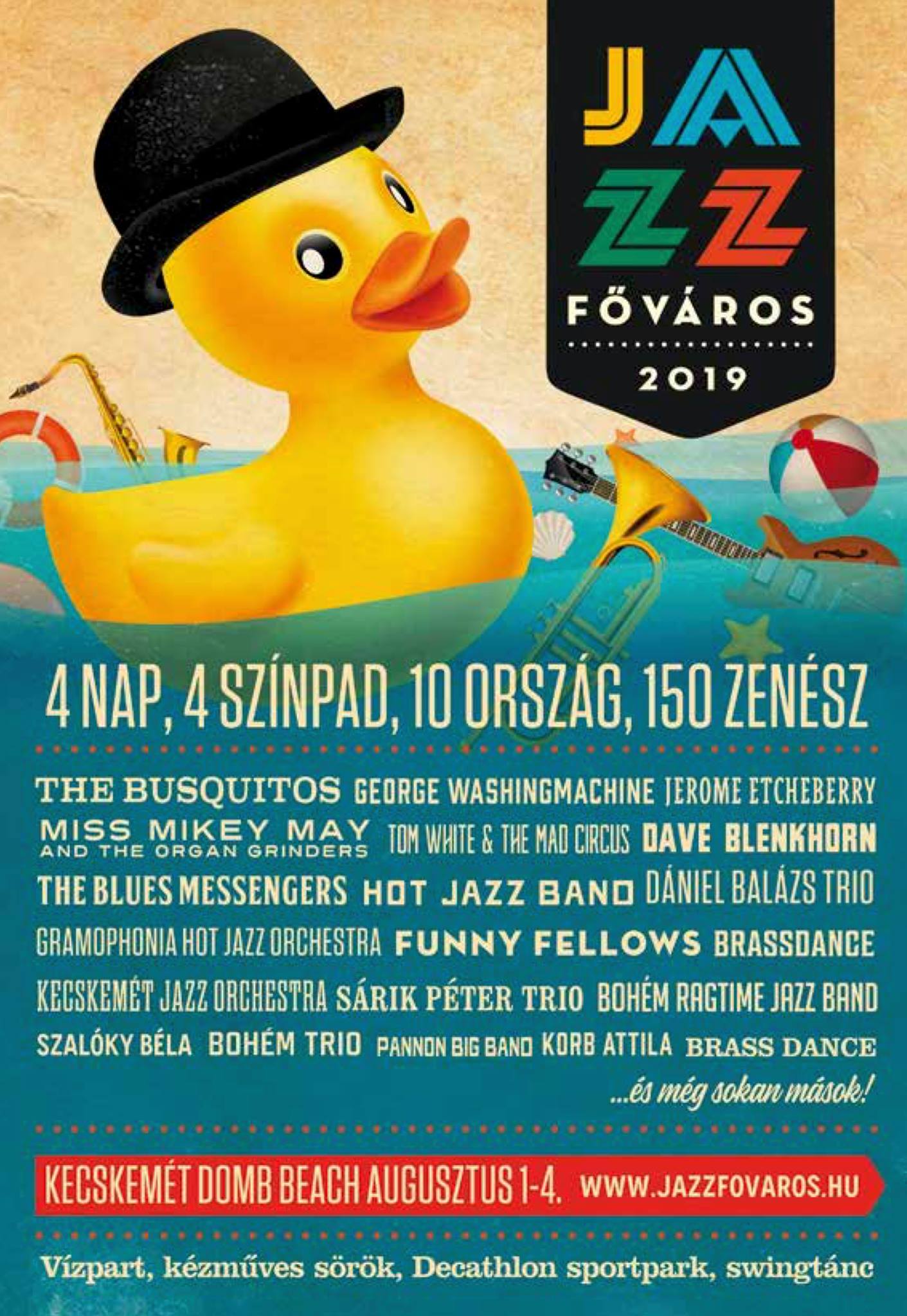 IV. Jazzfőváros fesztivál 2019. aug. 1-4.