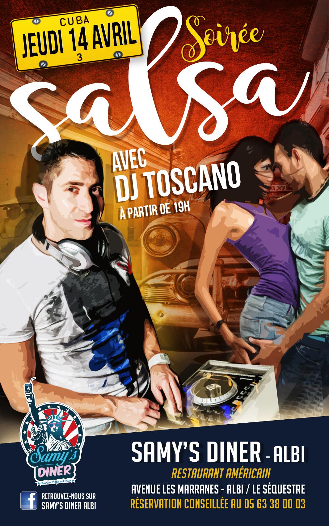 Soirée SALSA au SAMY'S DINER Jeudi 14 Avril
