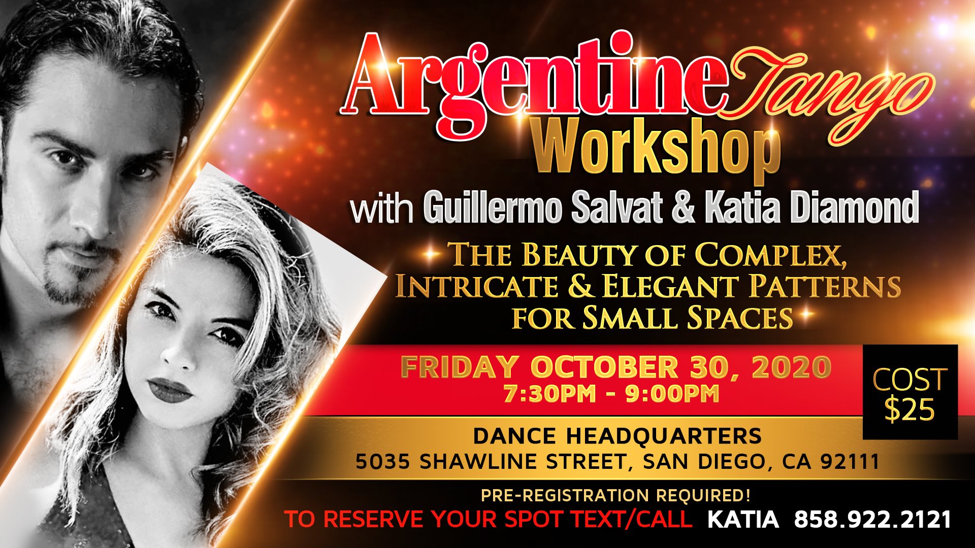 Argentine Tango Workshop with Guillermo Salvat & Katia Diamond