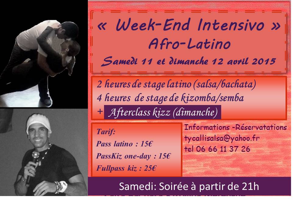 WEEK END INTENSIVO AFRO LATINO by TY CALLI SAMEDI 11 et DIMANCHE 12 AVRIL