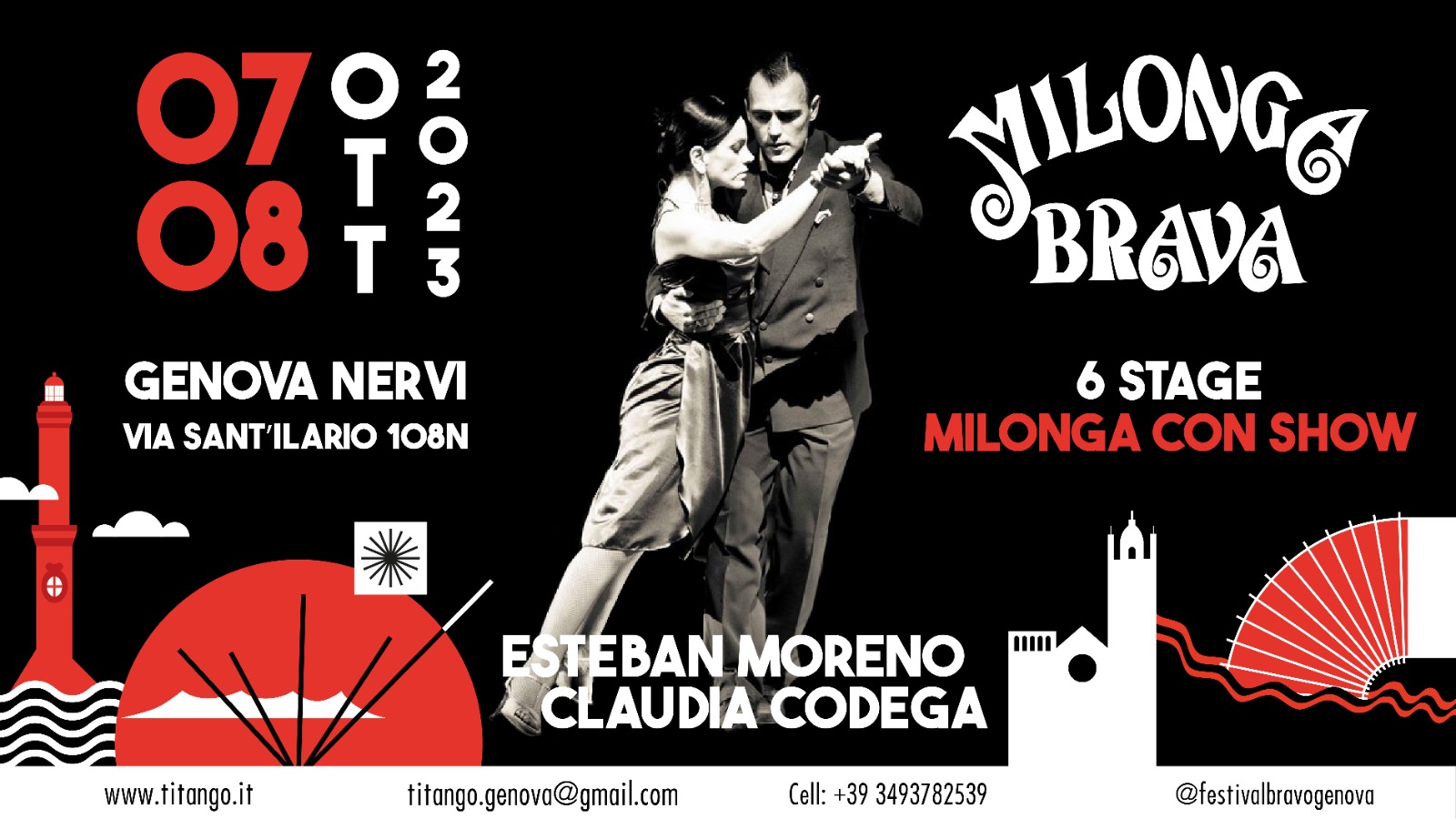 Esteban Moreno y Claudia Codega - Milonga Brava GE 7-8 Ottobre 2023