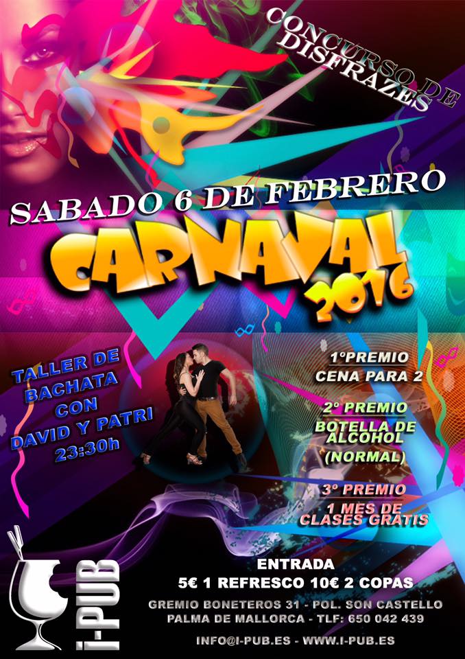 I-PUB Fiesta de carnaval sabado 6 de febrero