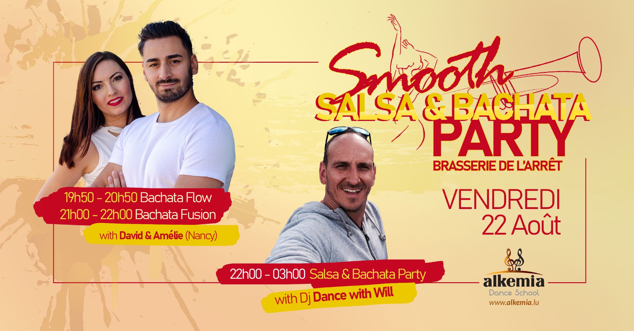 Smooth Salsa & Bachata Nights. 2 Workshops Bachata avec David & Amélie (Nancy). Dj Dance with Will