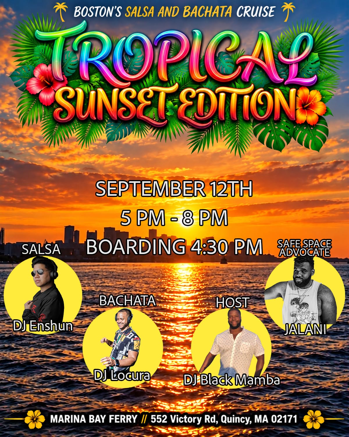 Bostons Salsa and Bachata Cruise "Tropical Sunset Edition"