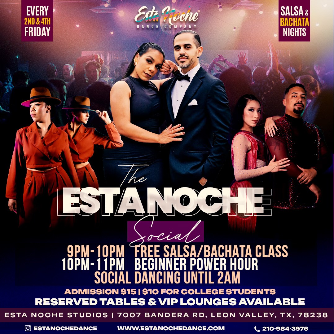 Salsa & Bachata Dance Social Every 2nd & 4th Friday at Esta Noche Studios