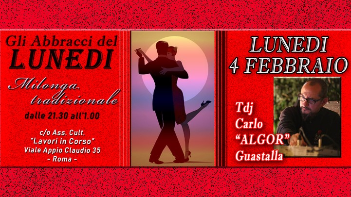 Gli Abbracci del Lunedi - 4 febbr. - Tdj Carlo 'Algor' Guastalla