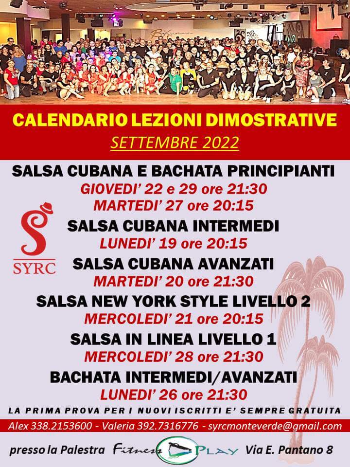 INIZIO CORSI SALSA E BACHATA