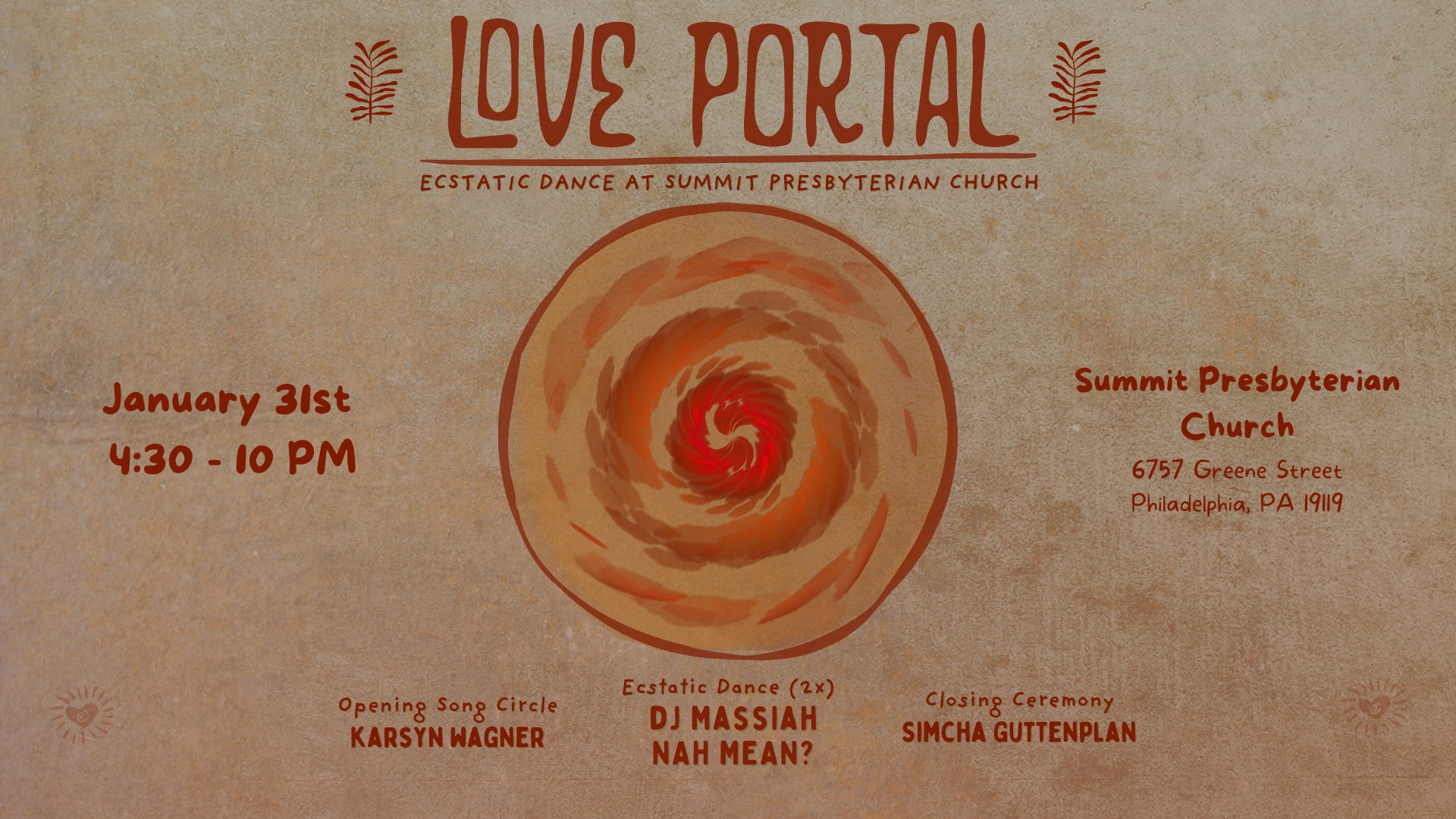 * DATE CHANGED* Love Portal ♥️ Ecstatic Dance @ Summit Presbyterian Church