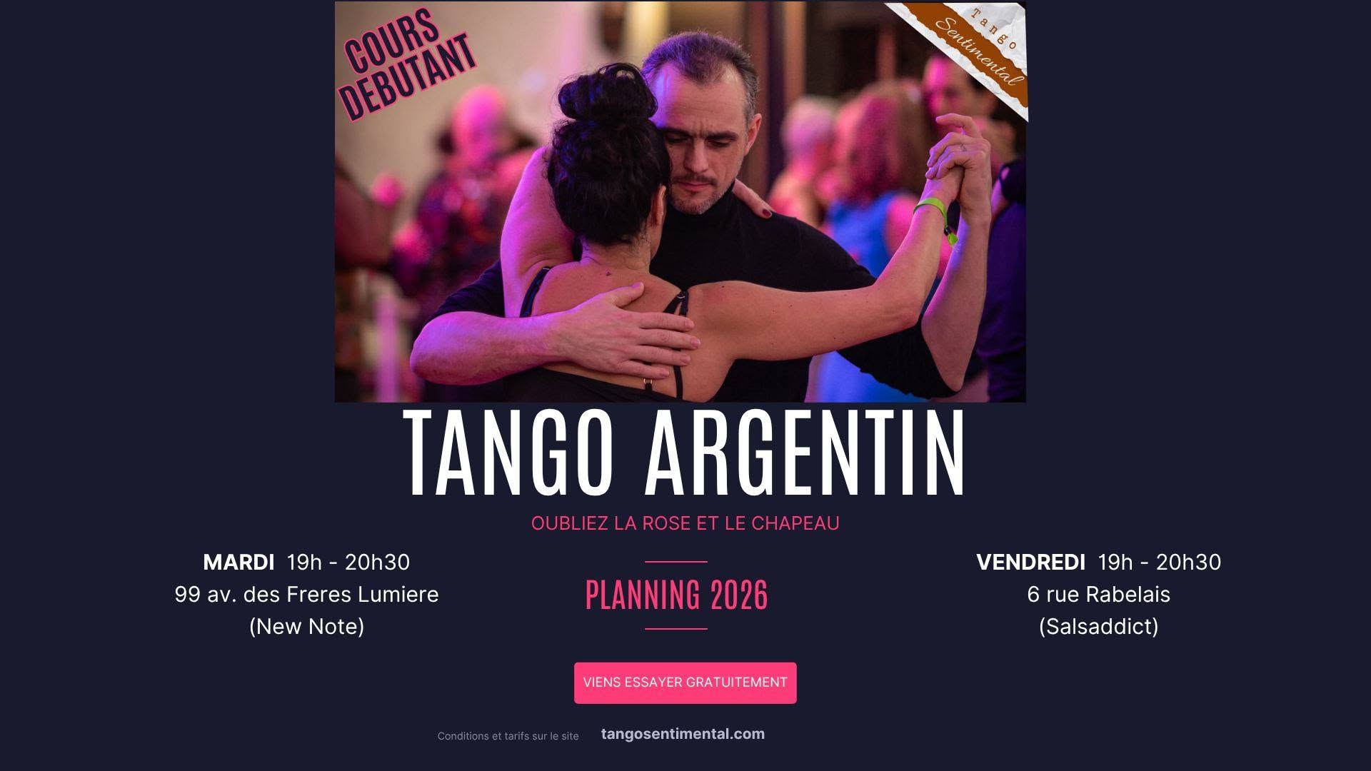 Tango argentin lyon - Cours débutant