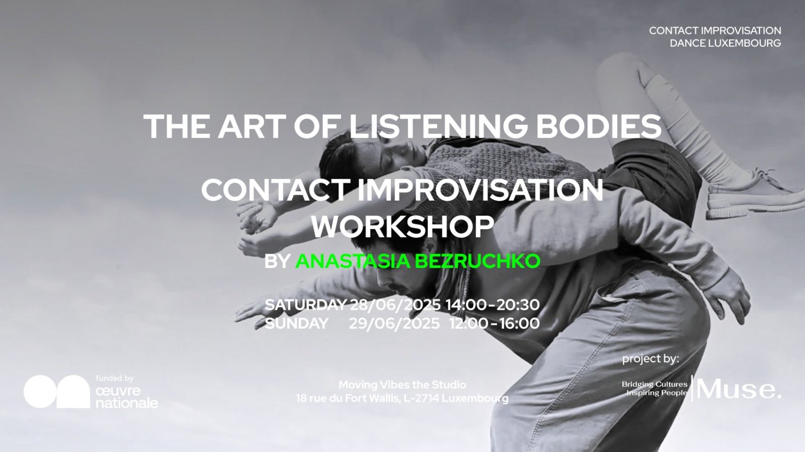 "THE ART OF LISTENING BODIES" Contact Improvisation Dance Workshop with Anastasia Bezruchko