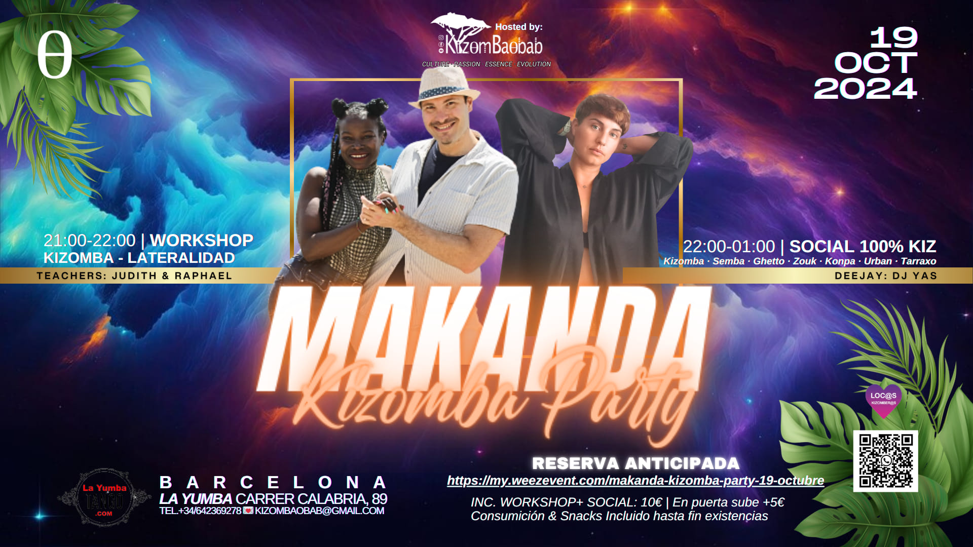 MAKANDA KIZOMBA PARTY (MENSUAL) 19 OCT 2024 DJ YAS πLA YUMBA, BARCELONA by KizomBaobab
