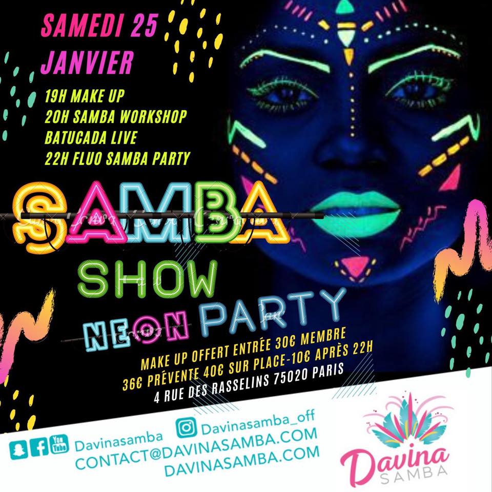 Samba Fluo Stage + soirée Samba Baile Funk do Brasil
