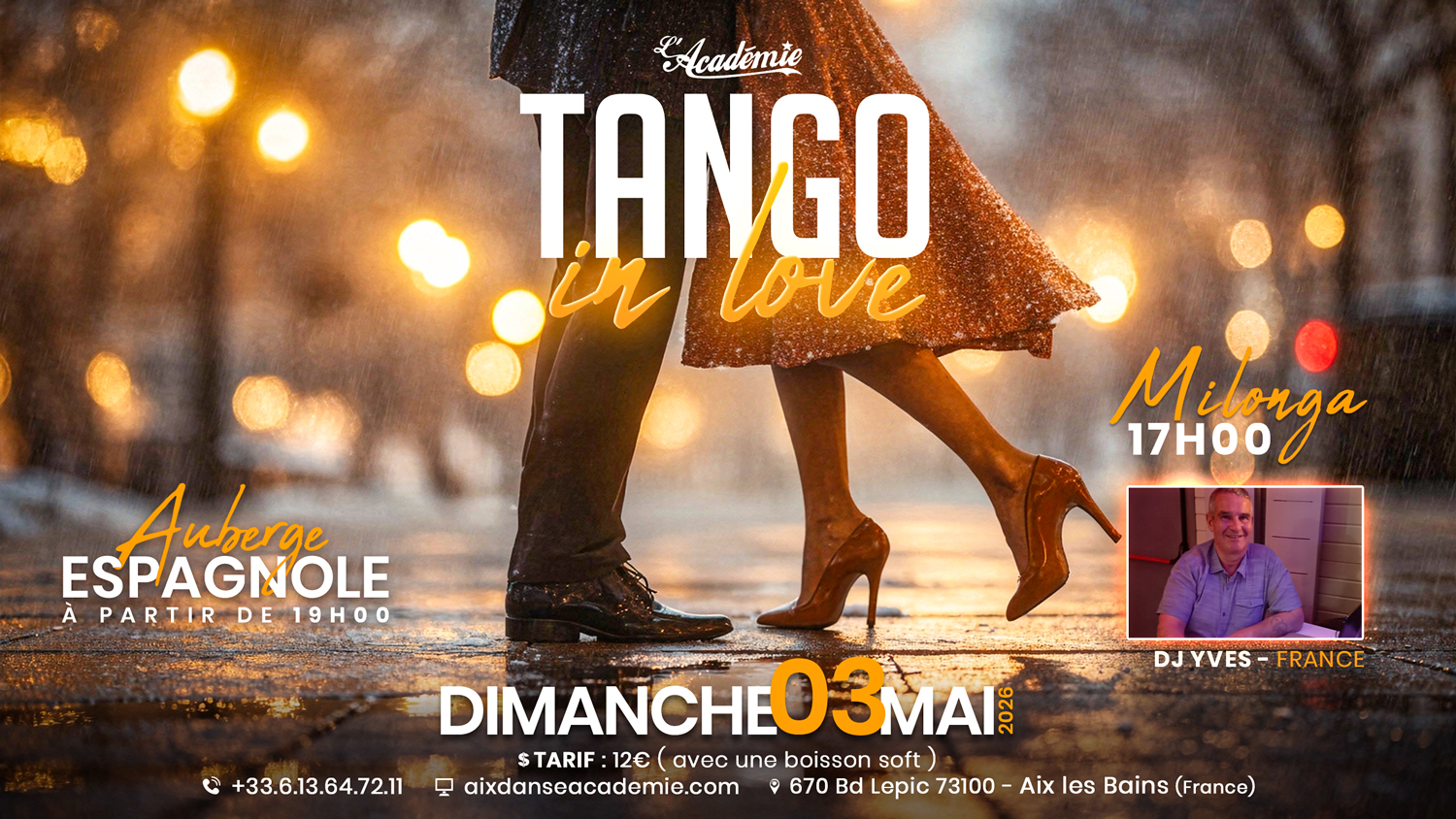 TANGO IN LOVE Dimanche 3 mai 2026 à L’Académie