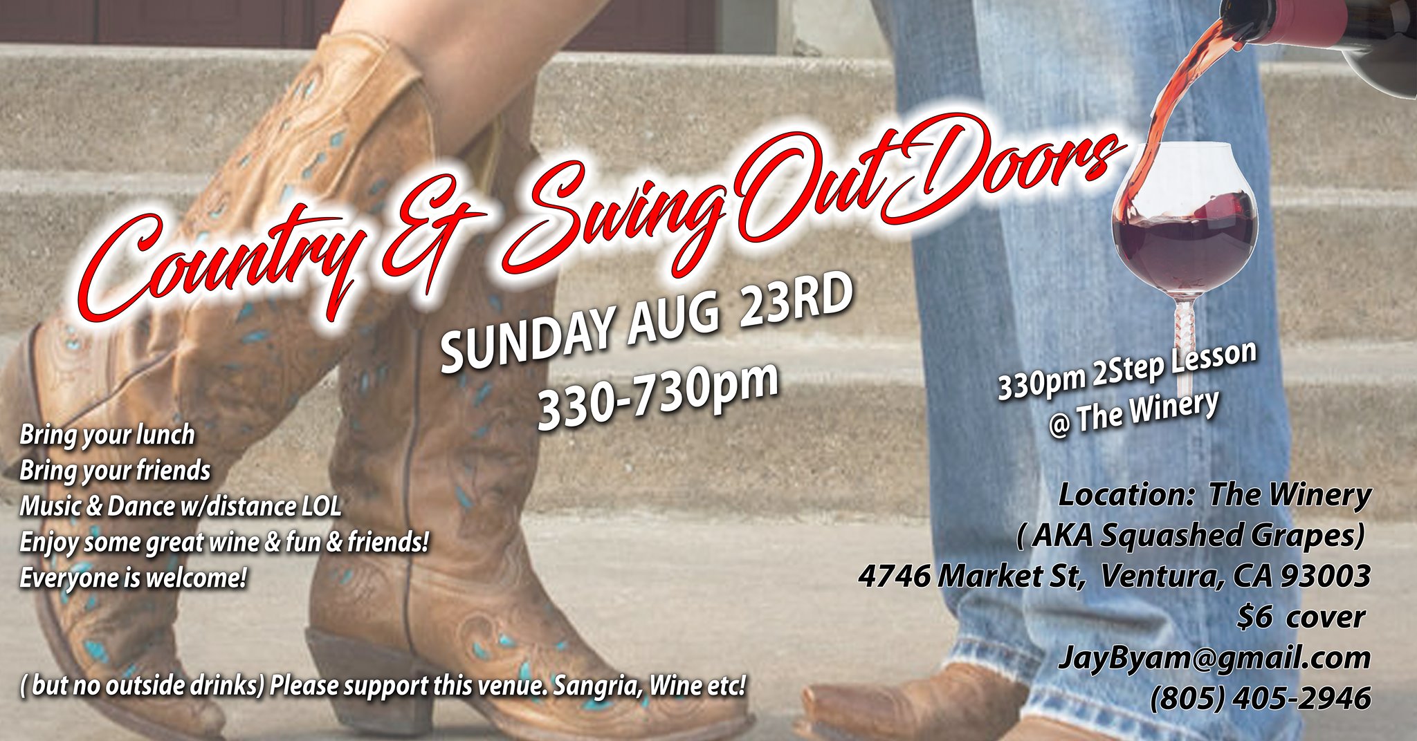 Country & Swing at the Winery Sunday Aug. 23