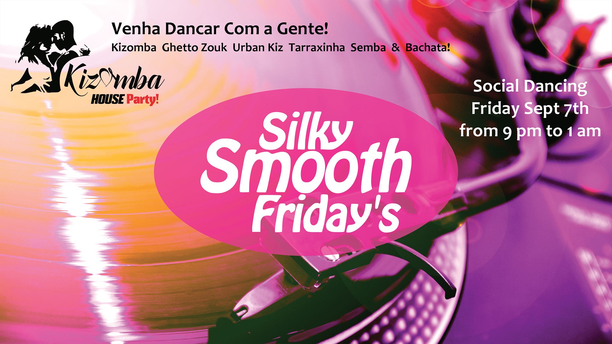 Kizomba & Bachata Dancing this Friday Sept 7th from 9 pm - 1 am