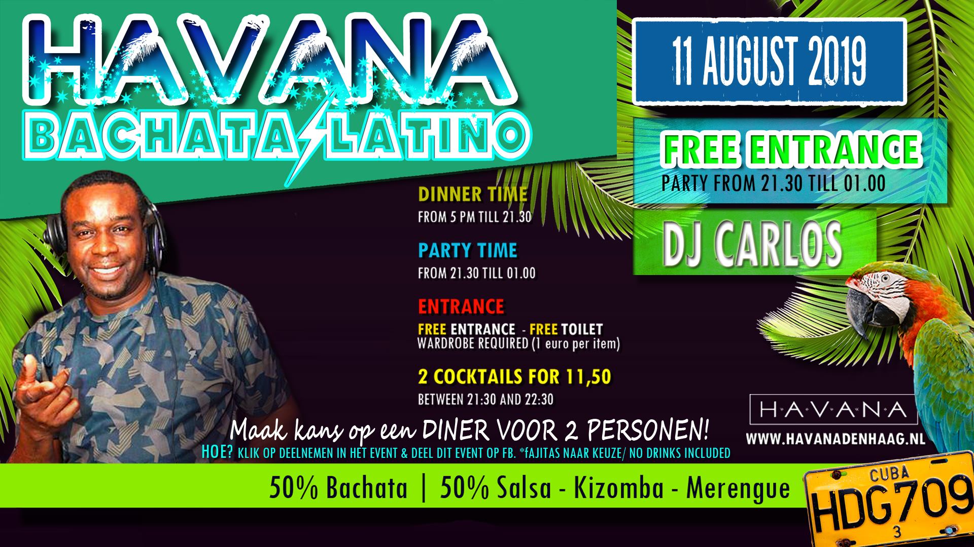 Havana - Bachata & Latino (Gratis Entree) WIN EEN Gratis DINER