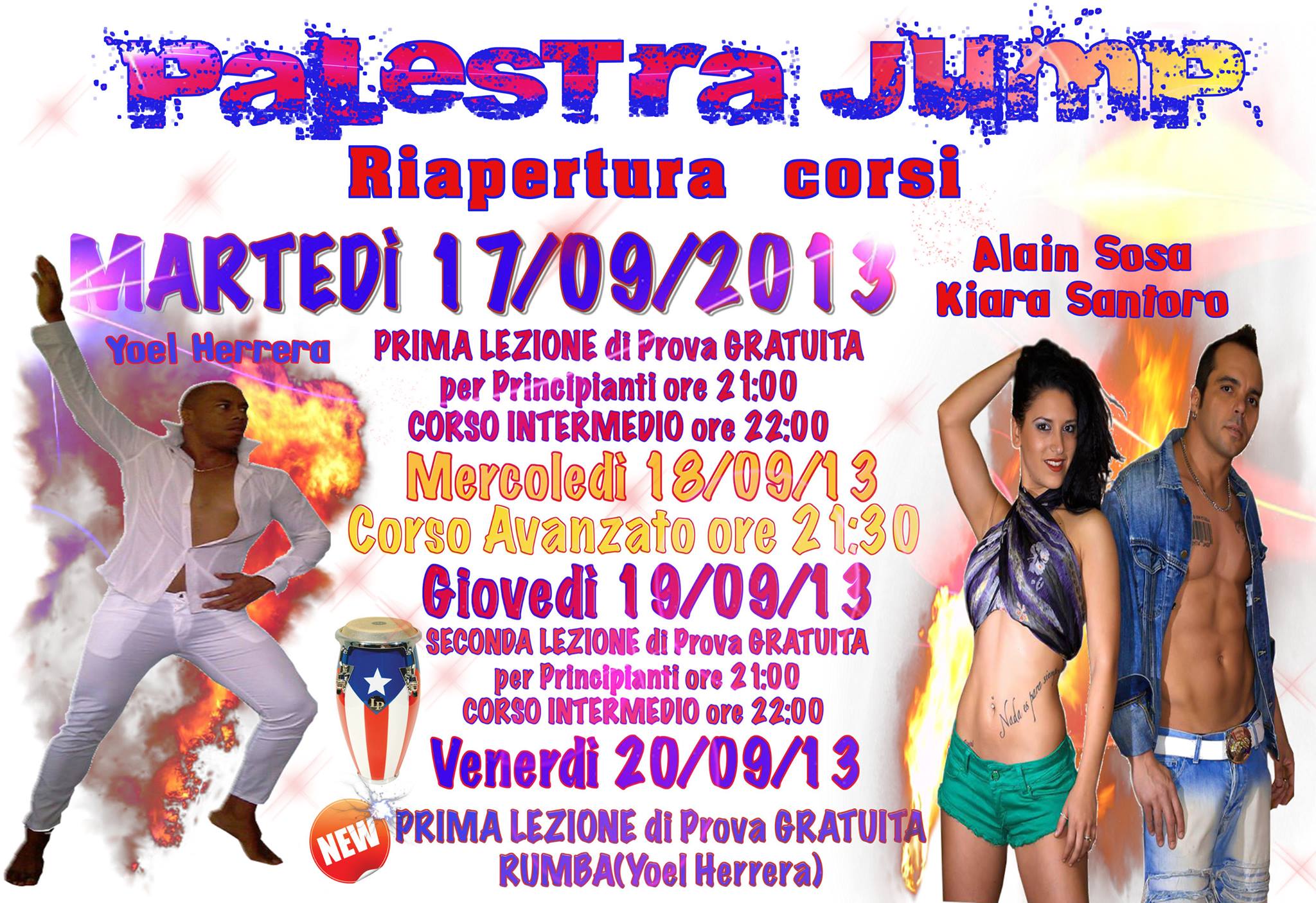 INIZIO CORSI INVERNALI ALLA JUMP con i maestri ALAIN SOSA & KIARA SANTORO E YOEL HERRERA