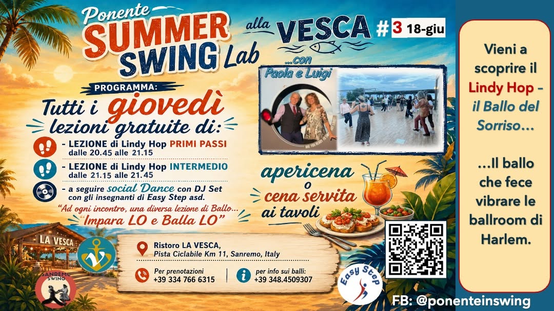 Ponente SUMMER SWING Lab - Vesca, n.6,7 - 16-lug & 23-lug
