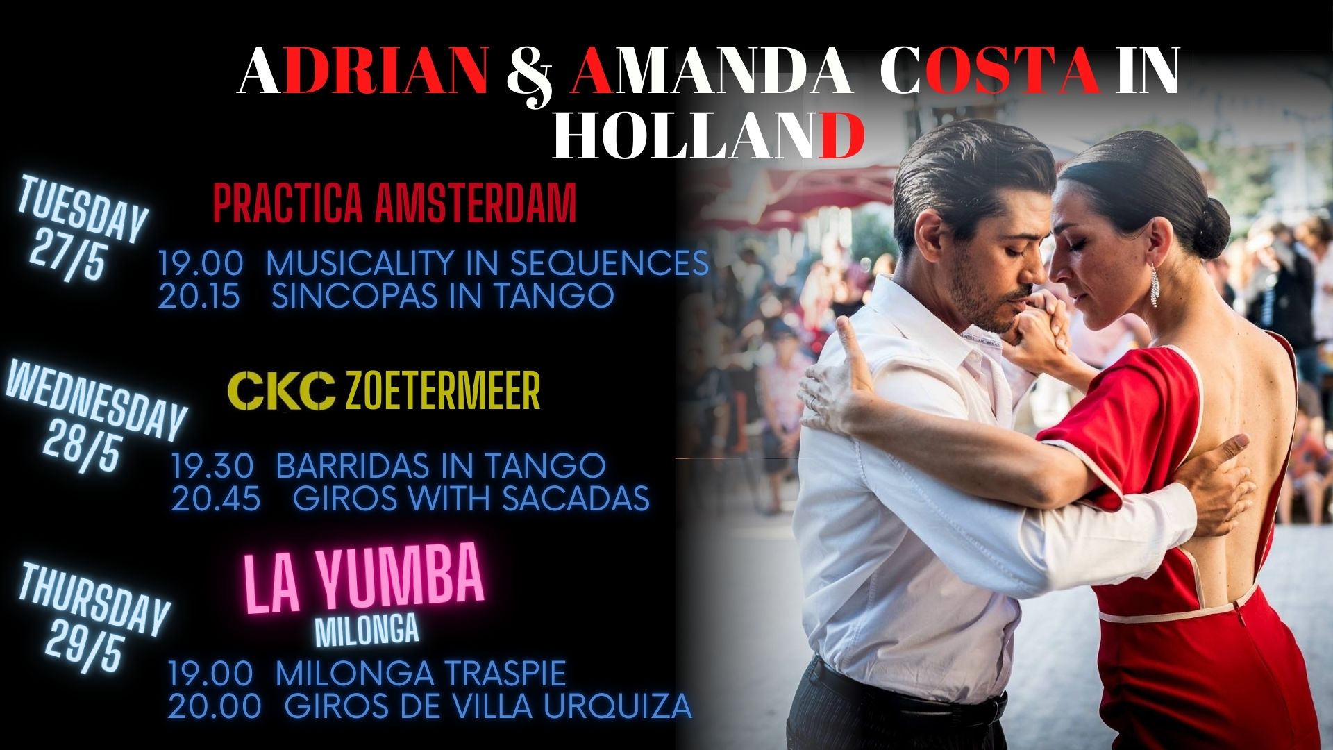 Adrian & Amanda Costa in Holland Workshops