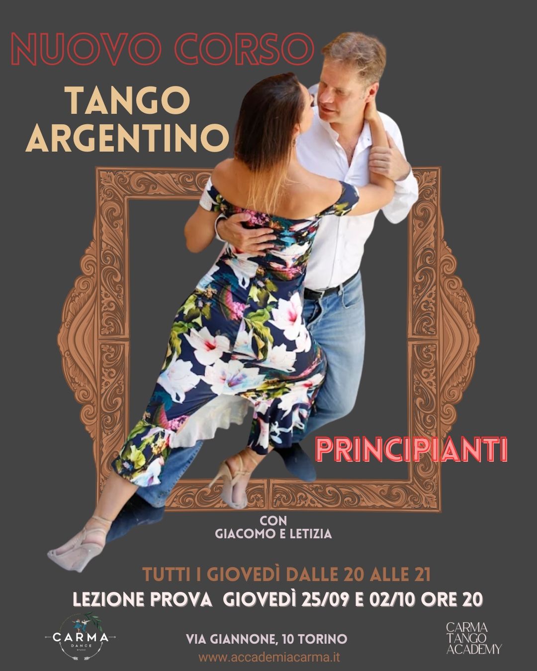 Nuovo Corso Principianti di Tango Argentino con Giacomo & Letizia