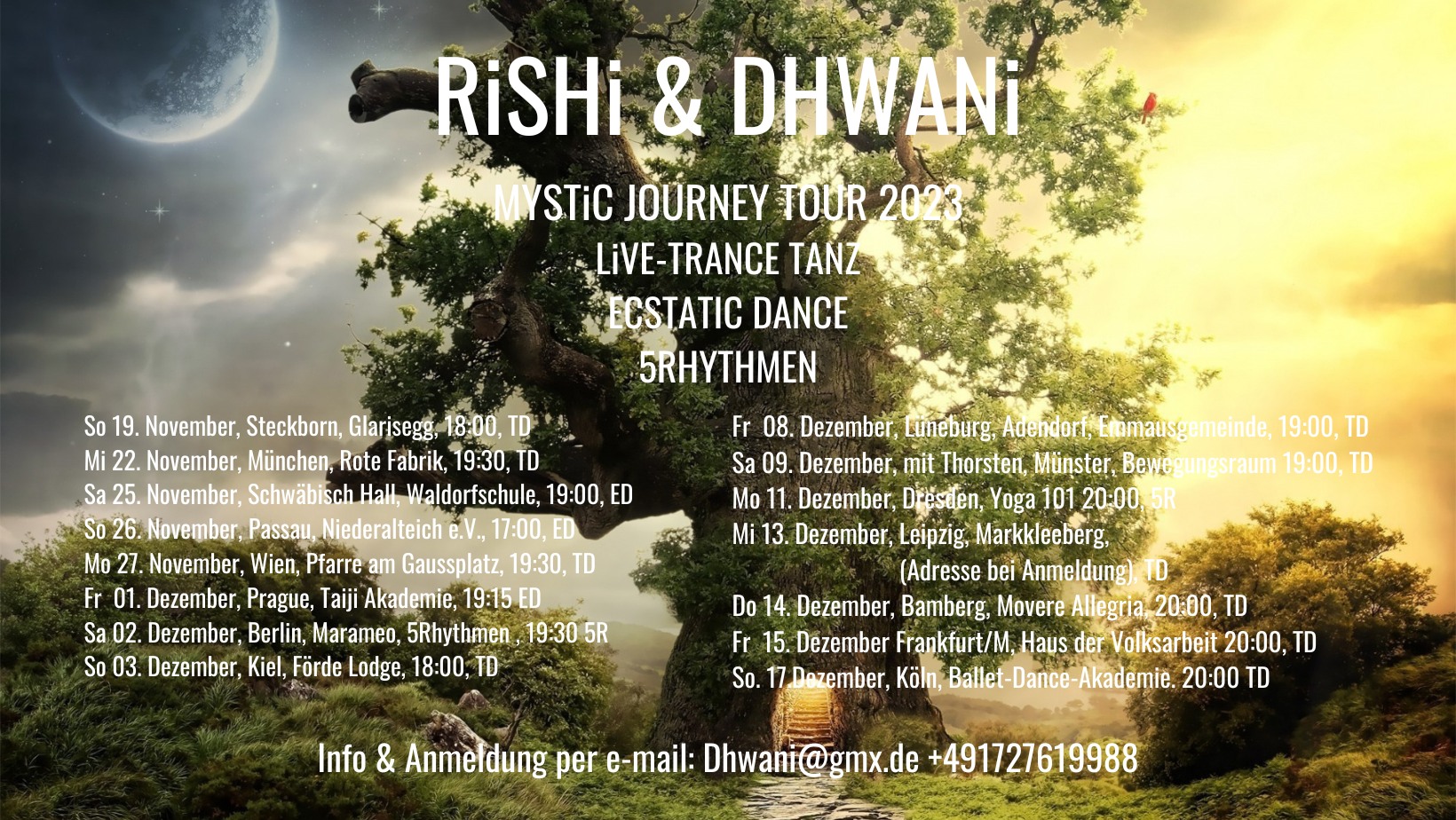 'Mystic Journey Tour' - TranceTanz, EcstaticDance, 5Rhythmen mit Live Musik von Rishi & Dhwani