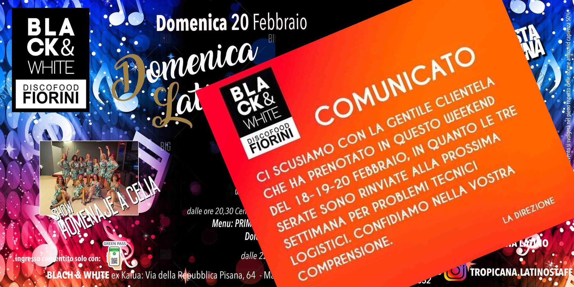 DOMENICA al BLACK e WHITE serata LATINA