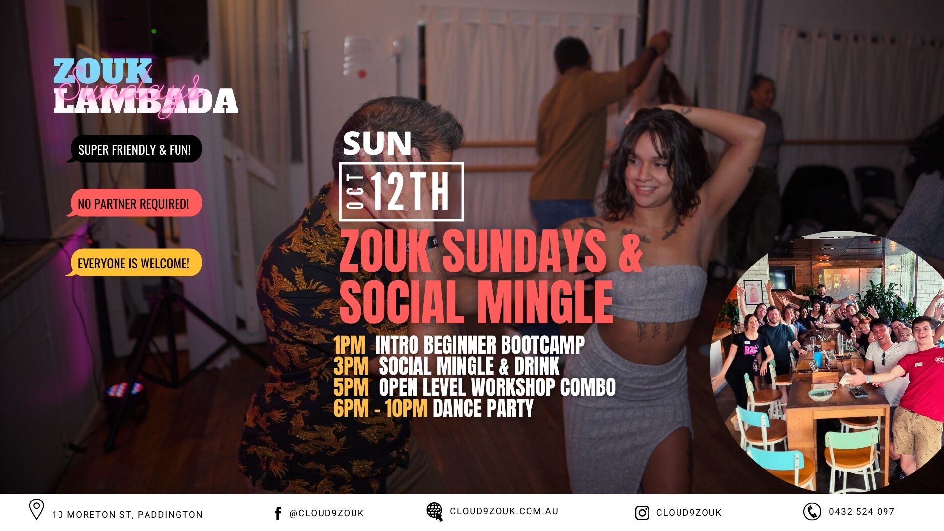 Zouk & Lambada Sundays + Social Mingle 12th Oct 2025π₯π₯