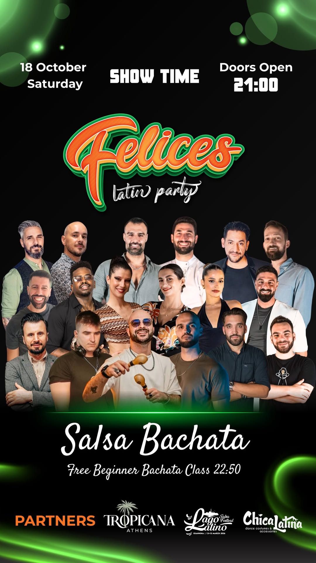 BACHATA SALSA PARTY 18 October FELICES On Saturday At Tropicana Latin Bar Athens