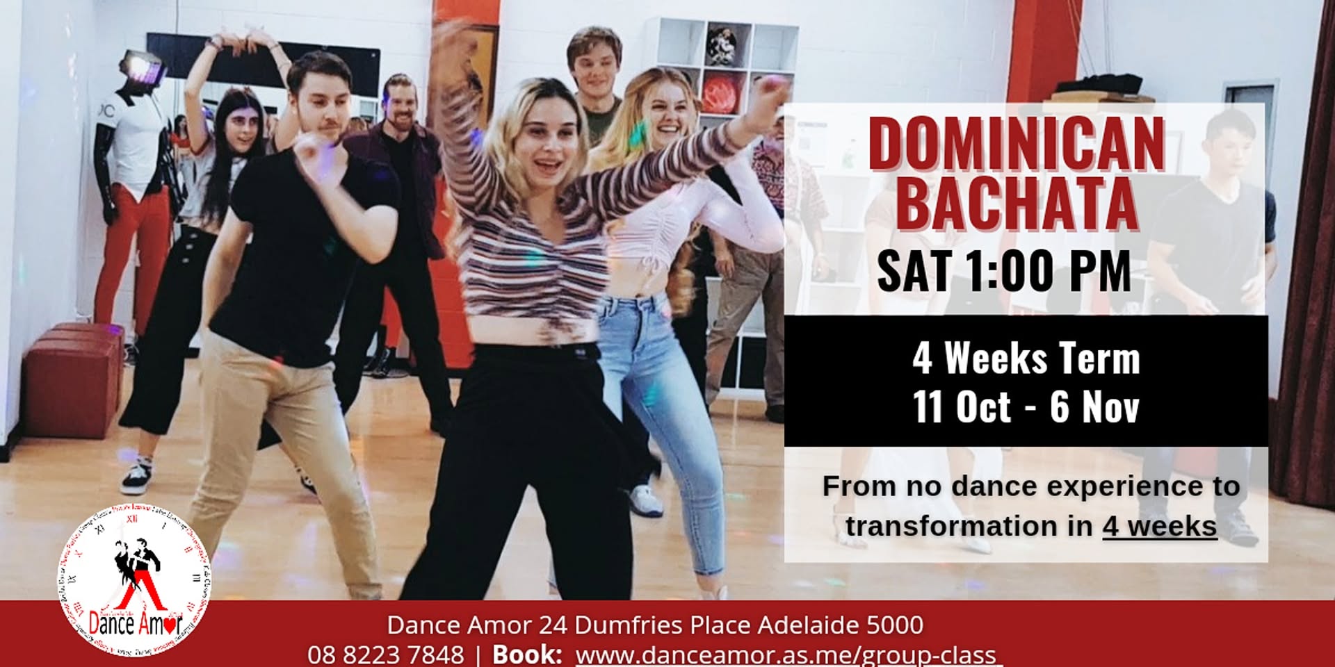 Dominican Bachata Beginners Dance Class Adelaide - Saturday 1:00 PM