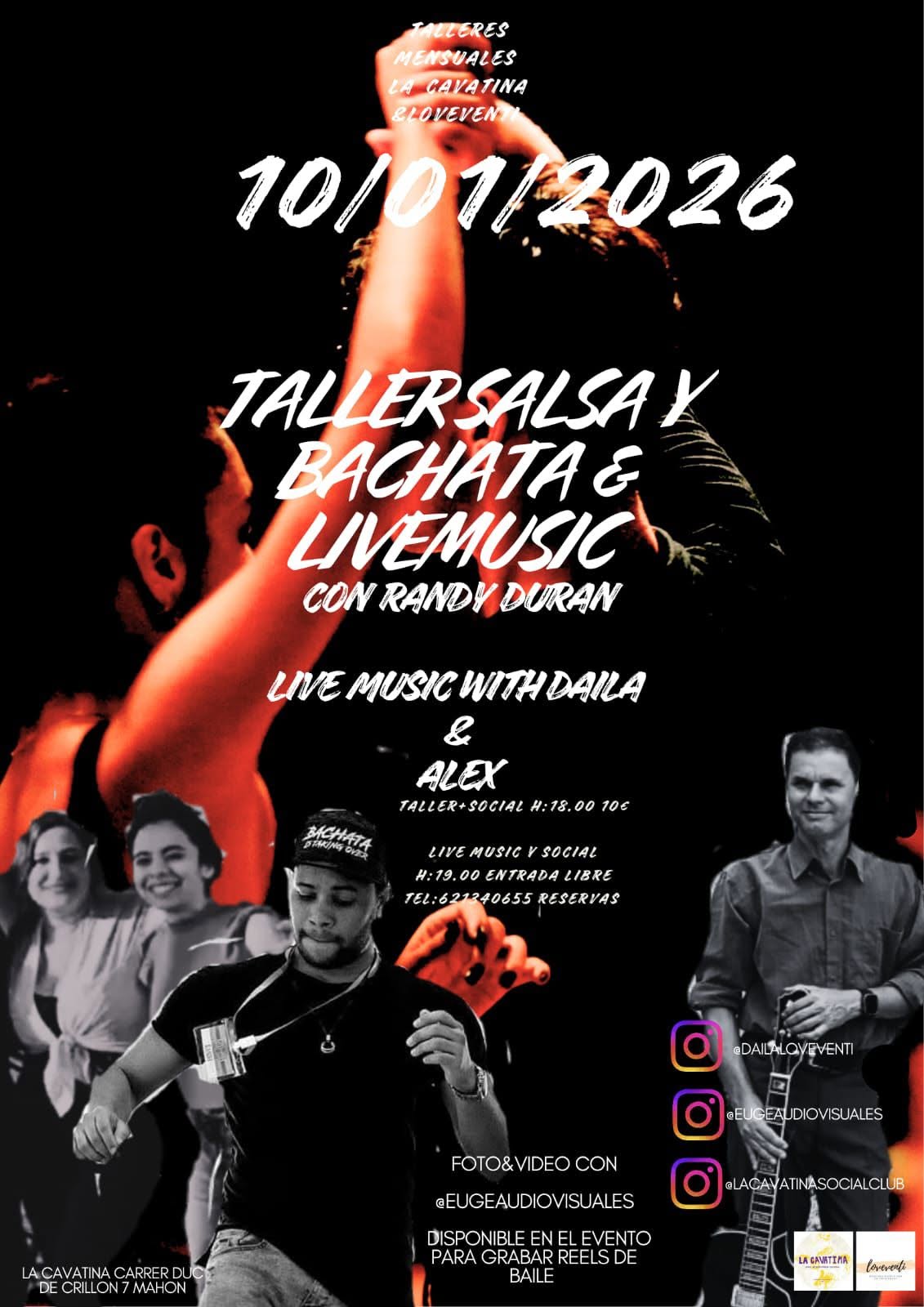 Taller salsa &Bachata &Live músic