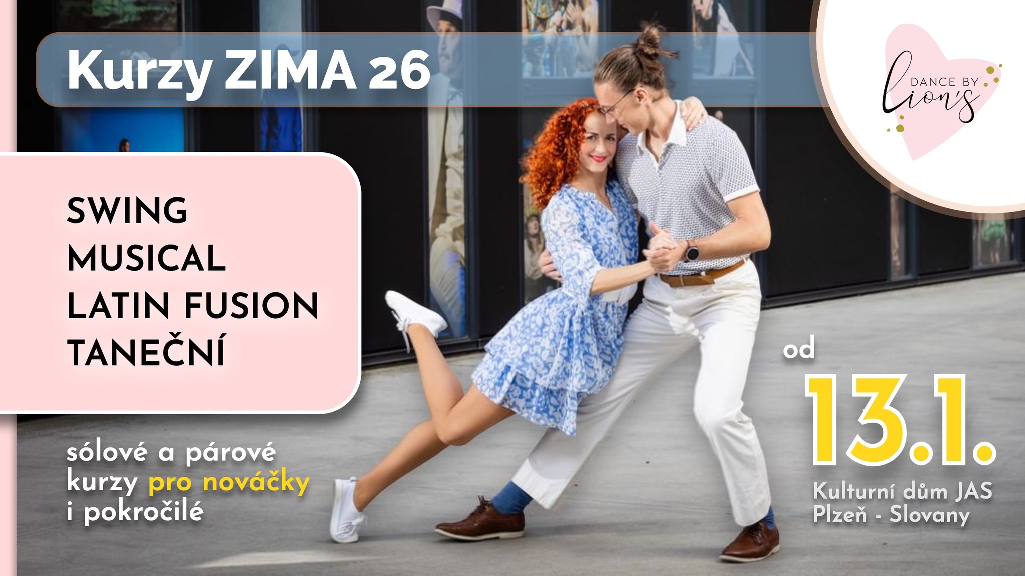Taneční kurzy ZIMA 26 ❄️ Swing Musical Latin Fusion Taneční