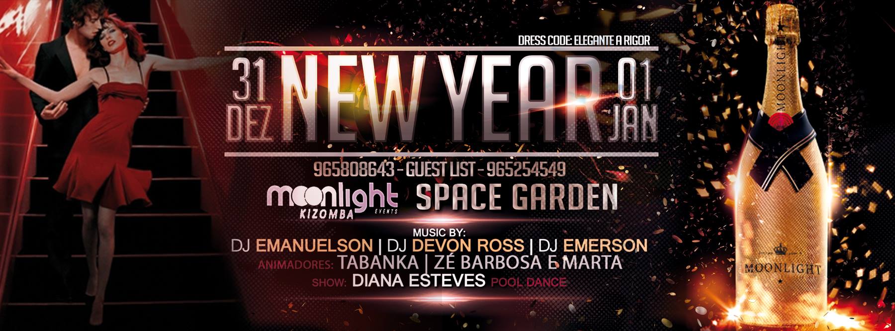 MOONLIGHT KIZOMBA events apresenta "NEW YEAR" no SPACE GARDEN 31 DEZ.