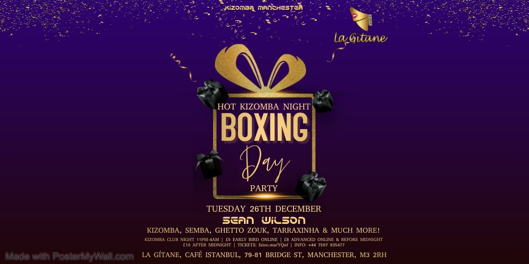 Boxing Day Kizomba Party with Sean Wilson at La Gitane Manchester