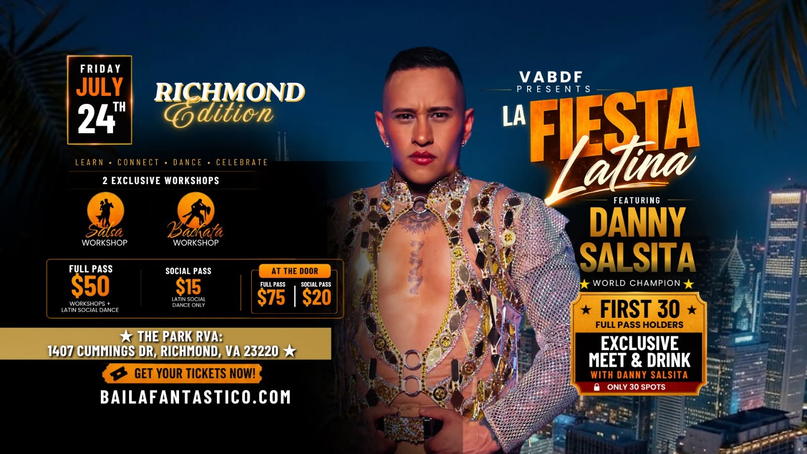 Virginia Beach Dance Festival Presents LA FIESTA LATINA w DANNY SALSITA 🔥 DJ INFERNO